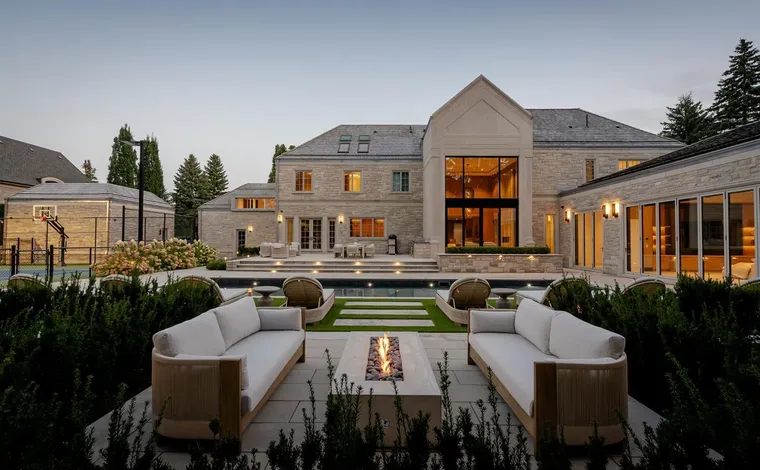 Custom-built home in Vaughan, Ontario with large modern windows